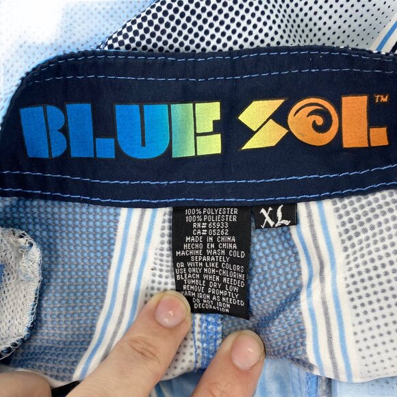 Blue Sol XL Board Shorts Swimsuit Swim Trunks Blue Black Gray Color Block Summer - Picture 6 of 9